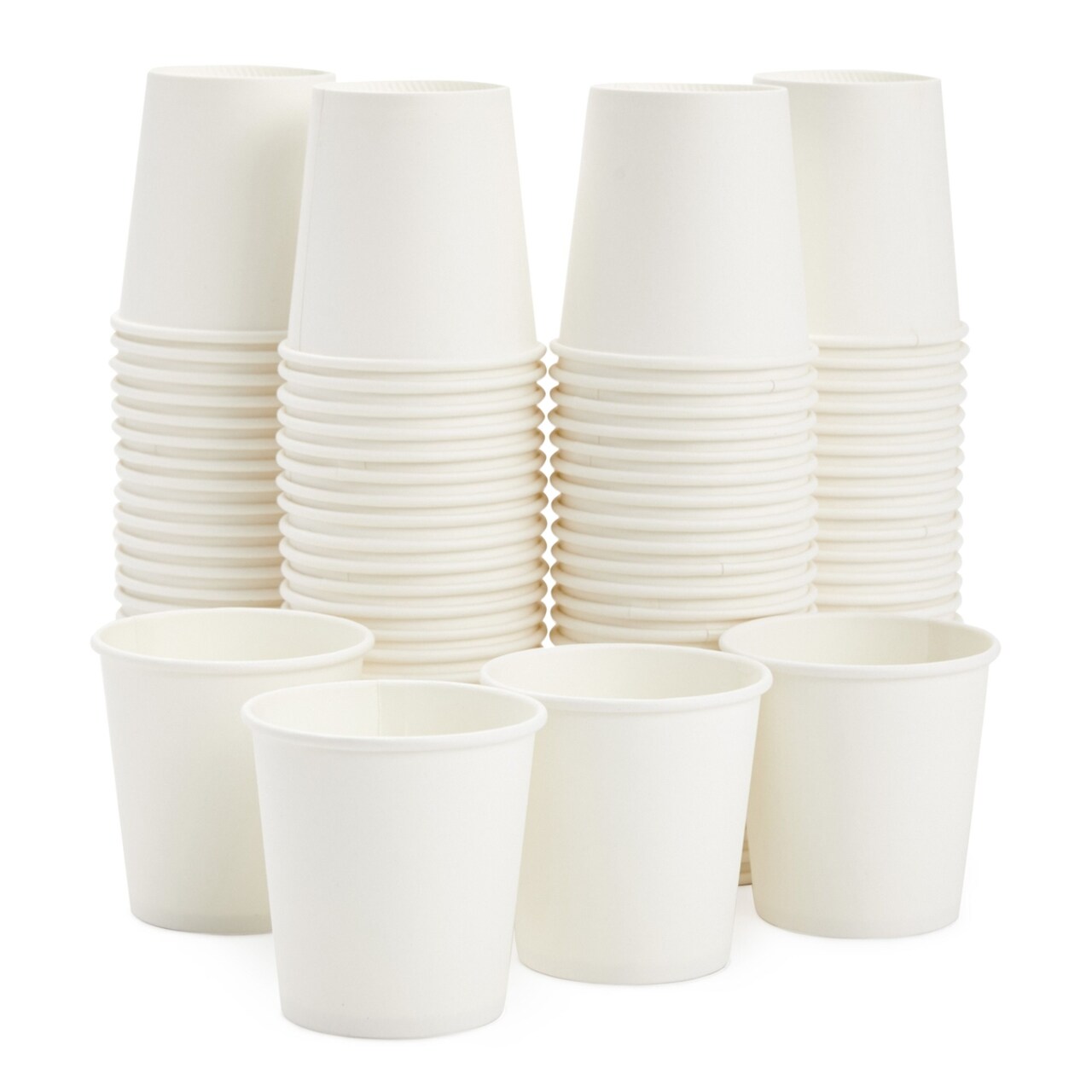 100 Pack Disposable Mini Paper Cups for Espresso Mouthwash Tea Coffee 4oz White